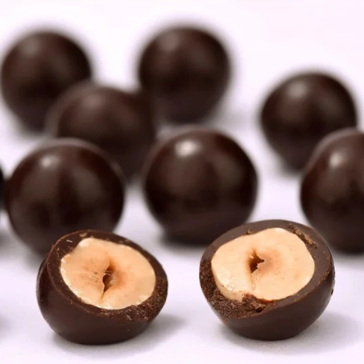 Coorg Premium Hezzulnut Bite Chocolate (Premium Roasted Crunchy Hezzalnuts Coated with Dark Chocolate)